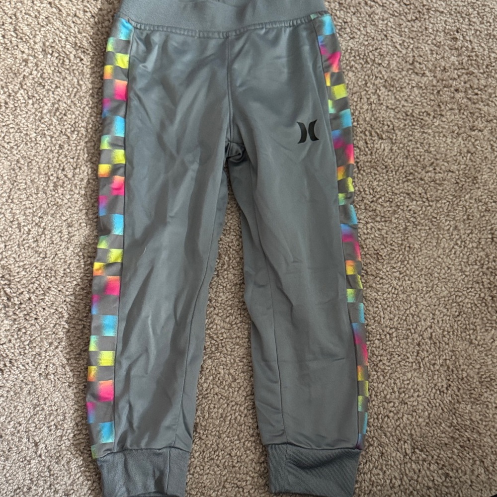 Hurley Kids Gray Joggers with Multicolor Side Stripes